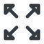 Line, up, arrow, video, expand, fullscreen, full, screen, expand-wide icon