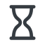 Line, wide, solid, glass, wait, load, loading, waiting, clock, hour, hourglass, sandglass, sand, timer, hourglass-wide icon