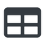 Line, up, wide, cell, table, data, grid, row, columns, spreadsheet, table-wide icon