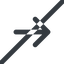 Line, right, arrow, direction, prohibited, arrow-simple-wide icon