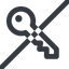 Line, right, wide, prohibited, unlocked, unlock, locked, lock, key, access, security, key-alt-wide icon