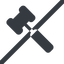 Line, wide, horizontal, mirror, prohibited, gavel, law, auction, hammer, judge, gavel-solid icon