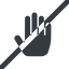 Line, up, wide, solid, horizontal, mirror, prohibited, hand, stop, fingers, hand-solid icon