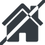 Line, wide, horizontal, mirror, home, house, chimney, prohibited, house-solid icon