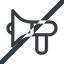 Line, up, wide, horizontal, mirror, prohibited, loudspeaker, megaphone, amplify, announcement, bullhorn, noise, decibel icon