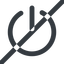Line, wide, horizontal, mirror, prohibited, power, on, off, turn-on, turn-off, power-wide icon