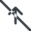 Line, up, arrow, direction, prohibited, arrow-simple-wide icon