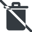 Line, wide, prohibited, trash, bin, delete, garbage icon