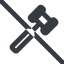 Line, wide, prohibited, gavel, law, auction, hammer, judge, gavel-wide icon