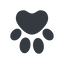 Down, wide, solid, animal, cat, paw, dog, bear, paw-solid icon