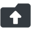 Up, wide, solid, horizontal, mirror, folder, directory, folders, directories, folder-up-solid icon