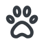 Up, wide, solid, animal, cat, paw, dog, bear, paw-wide icon